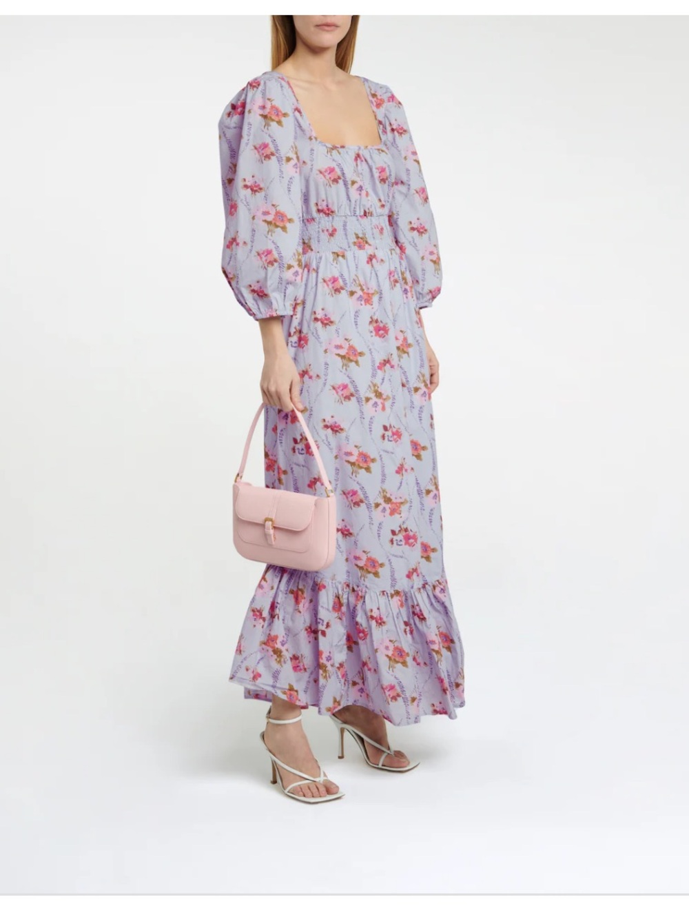 LoveShackFancy Minnia Floral Cotton Maxi Dress Size L
